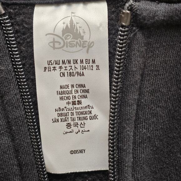 Walt Disney World Retro Embroidered Zip-up Black Unisex Hoodie Size M - Picture 8 of 13